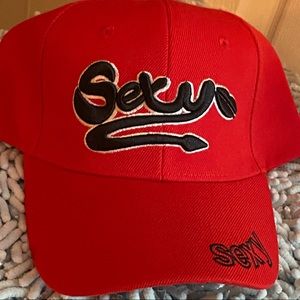 Ladies Sexy Red & Black Embroidered Baseball Hat